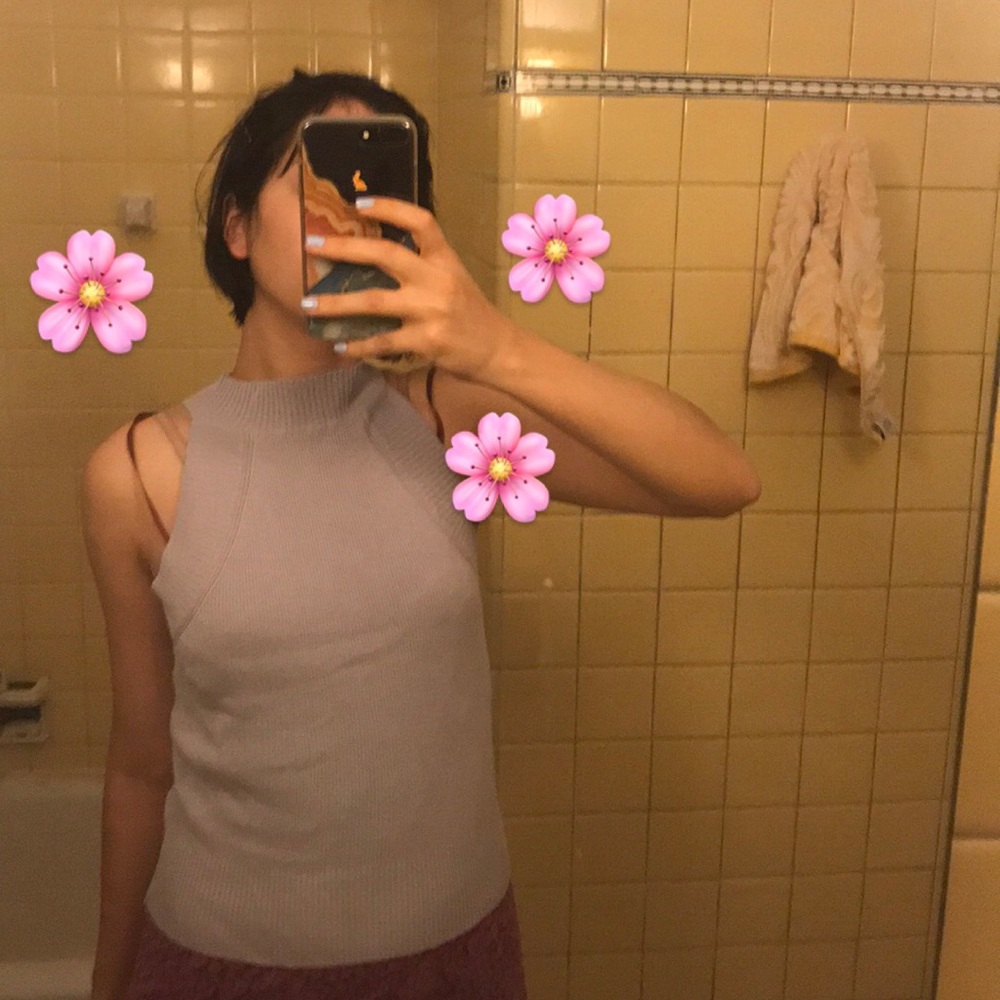 lilac turtleneck knit tank
